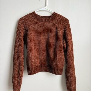Altar'd State Rich Brown Crew Neck Sweater